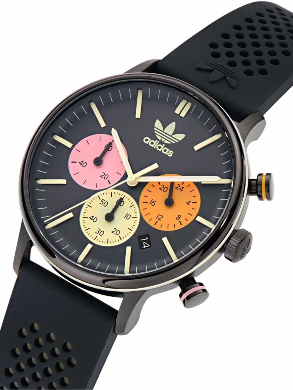 Men's Adidas Code One Chronograph Silicone Strap Black 40mm Watch